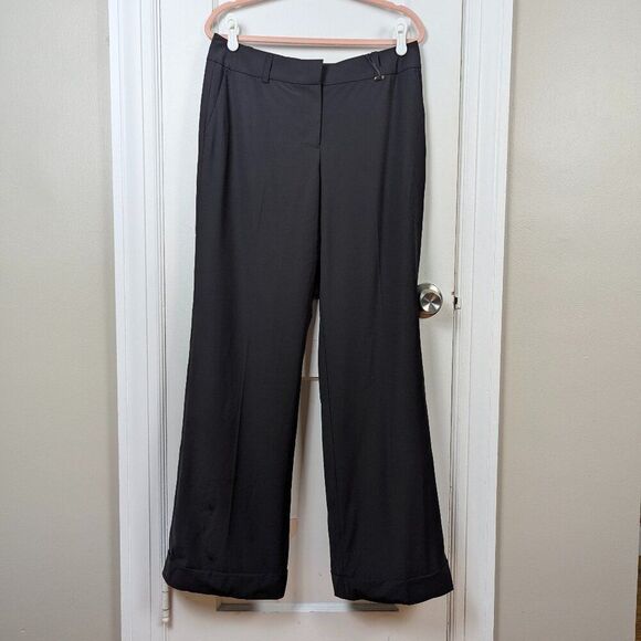 Ann Taylor | NWT Black Tropical Wool Wide Leg Trousers Size 10 - Picture 1 of 9